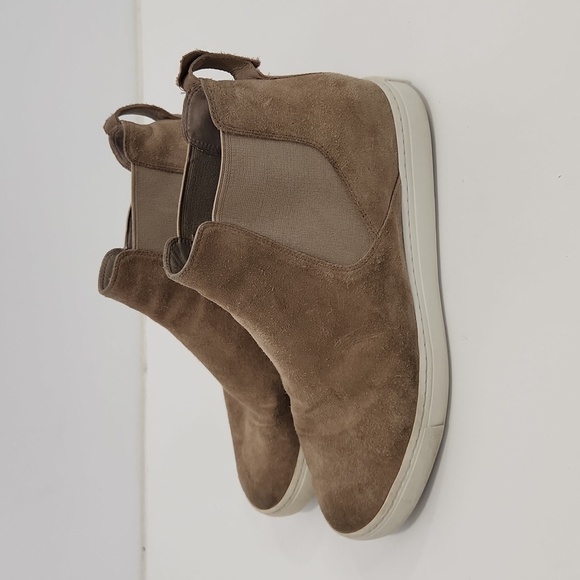 Vince Newlyn High Top Sneakers Shoes Suede Slip On Women's Sz 9M Tan NICE! - Picture 3 of 16